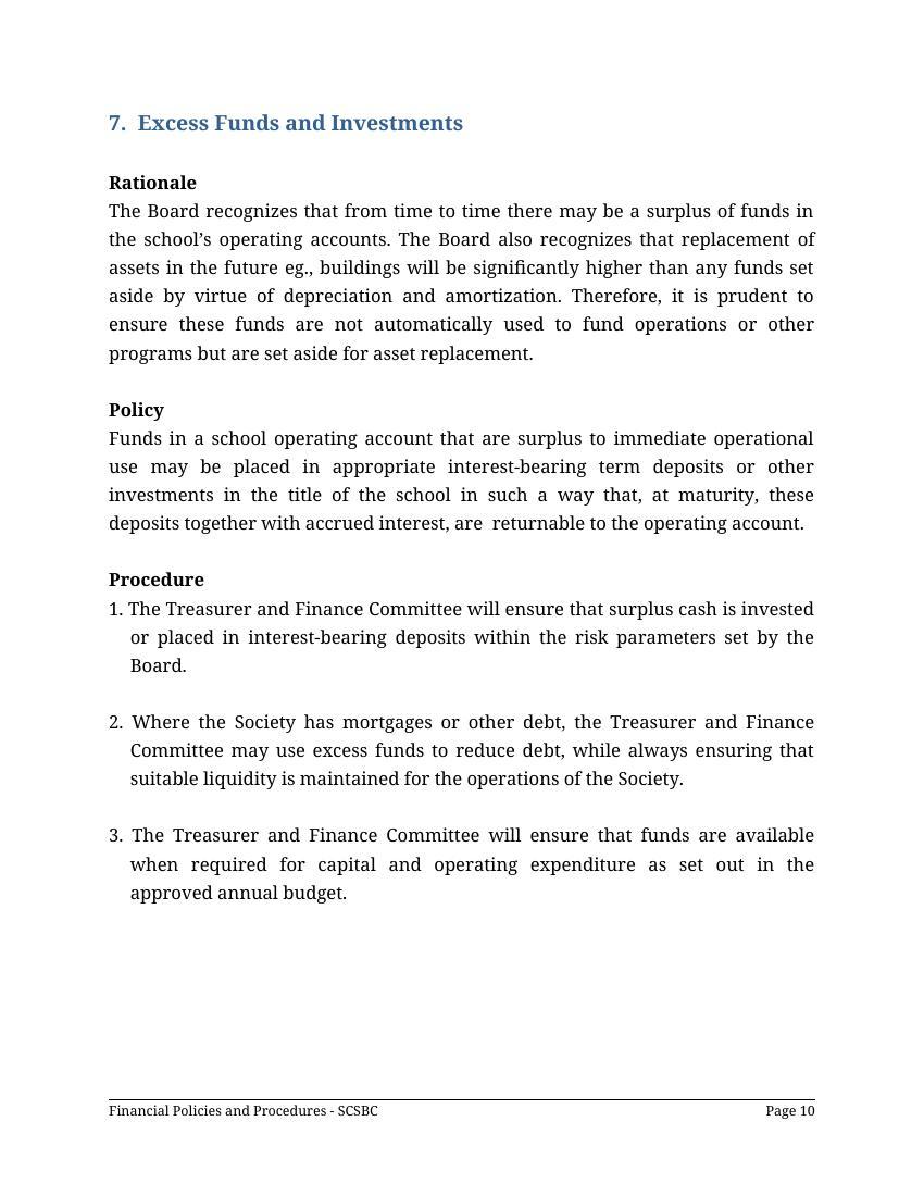 Financial Policy & Procedure Template